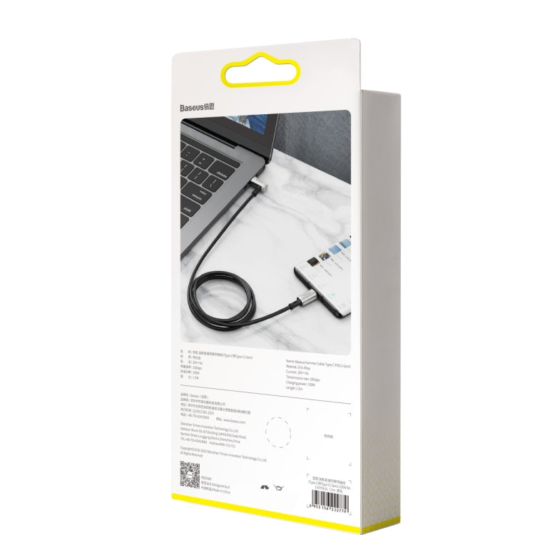 Baseus CATPN-01 100W 5A PD3.1 Gen2 USB-C / Type-C에서 USB-C / Type-C HD 동기화 코액셜 해머 케이블, 케이블 길이: 1.5m