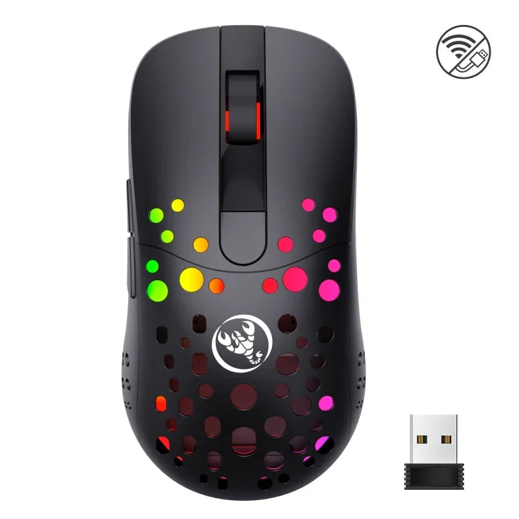 HXSJ T100 10000 DPI RGB 매크로 정의 유선 무선 듀얼 모드 마우스