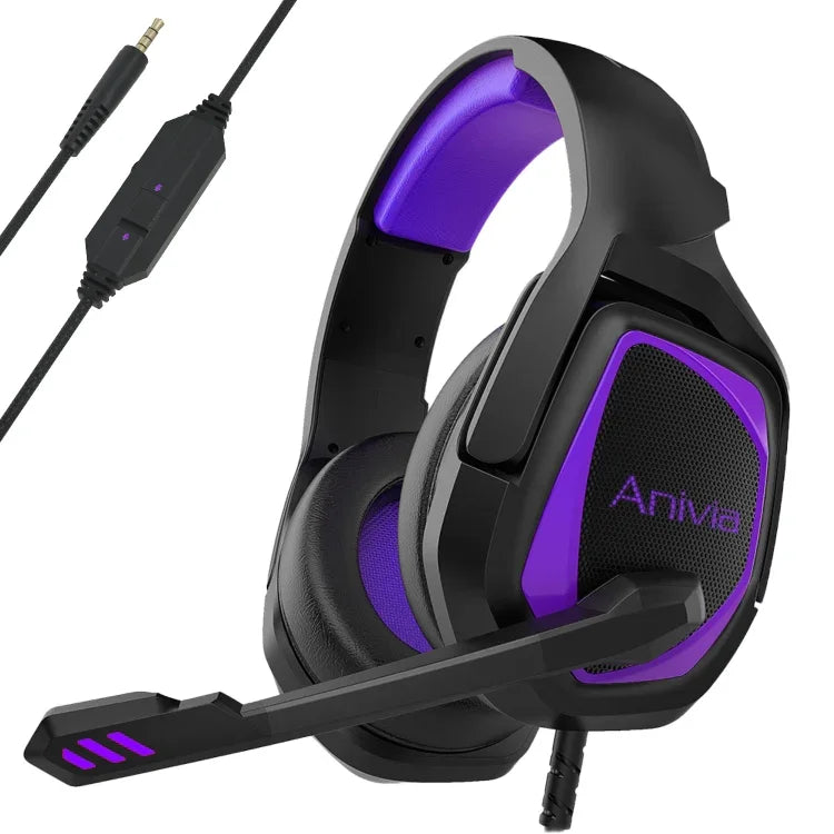 Anivia MH602 3.5mm 유선 게이밍 헤드셋 마이크 포함, MH602 (블랙 레드), MH602 (블랙 블루), MH602 (블랙 퍼플)