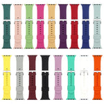 Various colors of silver silicone replacement watch strap for Apple Watch. Replacement bands showcase style and comfort.