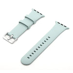 실버 버클 실리콘 교체용 스트랩 시계줄, 애플 워치 시리즈 7 41mm / & 6 & SE & 5 & 4 40mm용, 애플 워치 시리즈 7 45mm / & 6 & SE & 5 & 4 44mm용