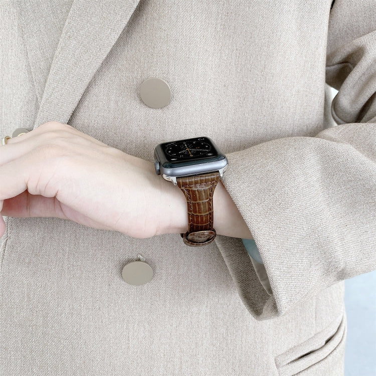 악어 무늬 가죽 교체 스트랩 시계줄, Apple Watch 시리즈 7 41mm / & 6 & SE & 5 & 4 40mm용, Apple Watch 시리즈 7 45mm / & 6 & SE & 5 & 4 44mm용