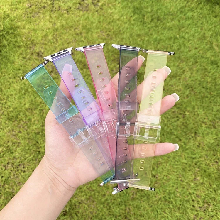 애플 워치 시리즈용 라이트 TPU 변색 교체 밴드, 7 45mm / 6 & SE & 5 & 4 44mm / 3 & 2 & 1 42mm, 7 41mm / 6 & SE & 5 & 4 40mm / 3 & 2 & 1 38mm