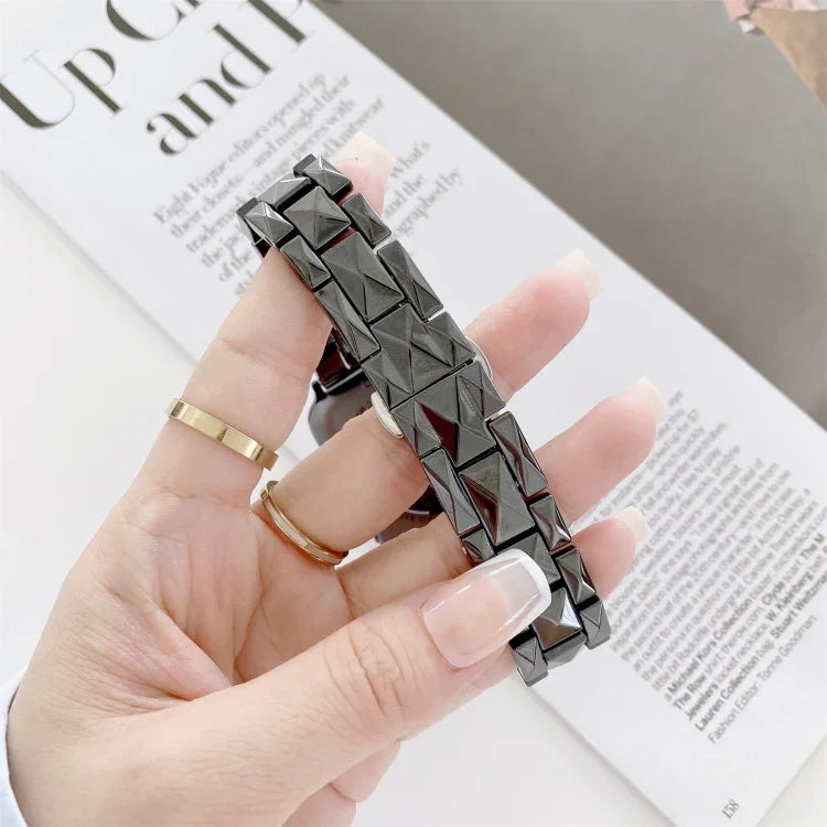 다이아몬드 격자 세라믹 교체 스트랩 밴드, 애플 워치 시리즈 7 41mm / & 6 & SE & 5 & 4 40mm용, 애플 워치 시리즈 7 45mm / & 6 & SE & 5 & 4 44mm용