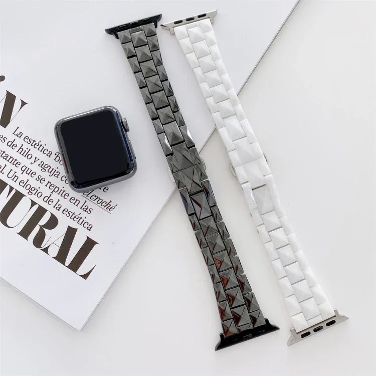 다이아몬드 격자 세라믹 교체 스트랩 밴드, 애플 워치 시리즈 7 41mm / & 6 & SE & 5 & 4 40mm용, 애플 워치 시리즈 7 45mm / & 6 & SE & 5 & 4 44mm용