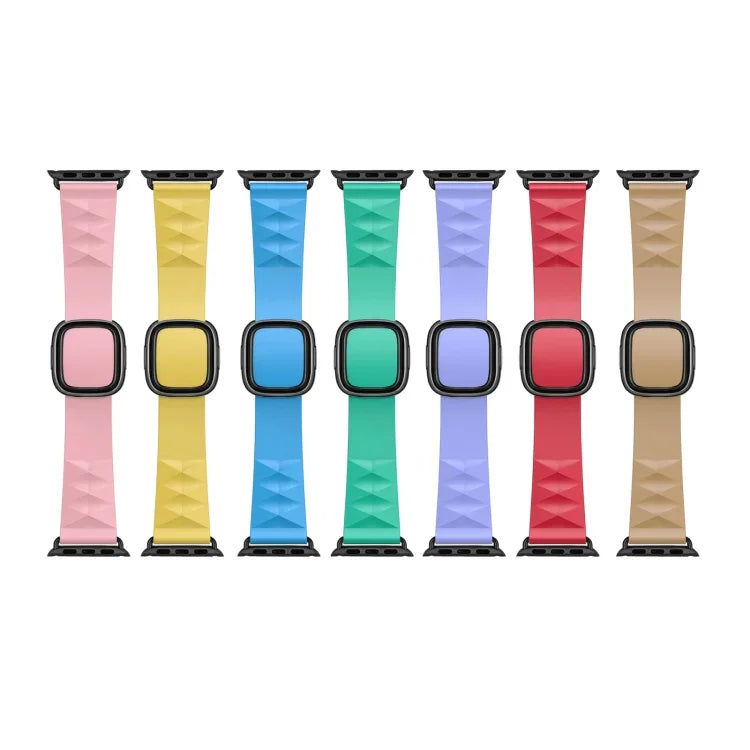 애플 워치 시리즈 6 & SE & 5 & 4 40mm / 3 & 2 & 1 38mm용 모던 스타일 실리콘 교체 스트랩 밴드, 블랙 버클, 로즈 골드 버클, 실버 버클