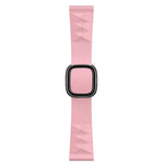 애플 워치 시리즈 6 & SE & 5 & 4 44mm / 3 & 2 & 1 42mm용 모던 스타일 실리콘 교체 스트랩 밴드, 블랙 버클, 로즈 골드 버클, 실버 버클