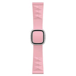 애플 워치 시리즈 6 & SE & 5 & 4 44mm / 3 & 2 & 1 42mm용 모던 스타일 실리콘 교체 스트랩 밴드, 블랙 버클, 로즈 골드 버클, 실버 버클