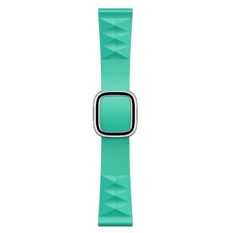 애플 워치 시리즈 6 & SE & 5 & 4 44mm / 3 & 2 & 1 42mm용 모던 스타일 실리콘 교체 스트랩 밴드, 블랙 버클, 로즈 골드 버클, 실버 버클