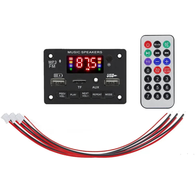 JX-809BT 자동차 12V 오디오 MP3 플레이어 디코더 보드 FM 라디오 USB, 블루투스 / 리모컨 / 녹음 포함, JX-809BT