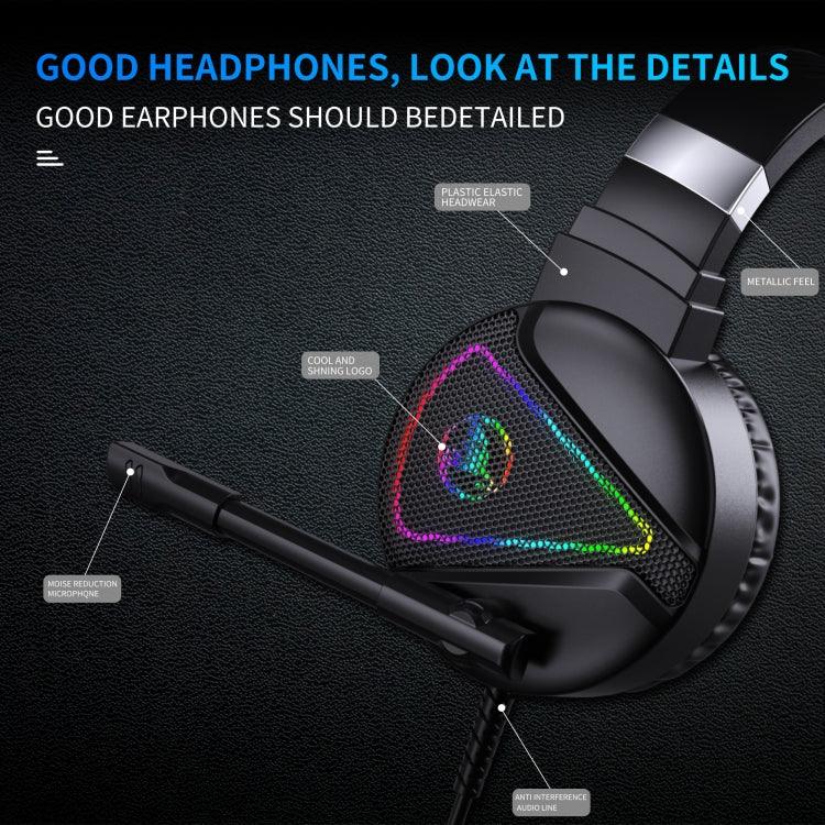 HXSJ F16 3.5mm + USB 포트 RGB 라이트 스테레오 게이밍 헤드셋 마이크 포함
