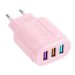 13-222 QC3.0 USB + 2.1A 듀얼 USB 포트 마카롱 여행용 충전기, EU 플러그, US 플러그