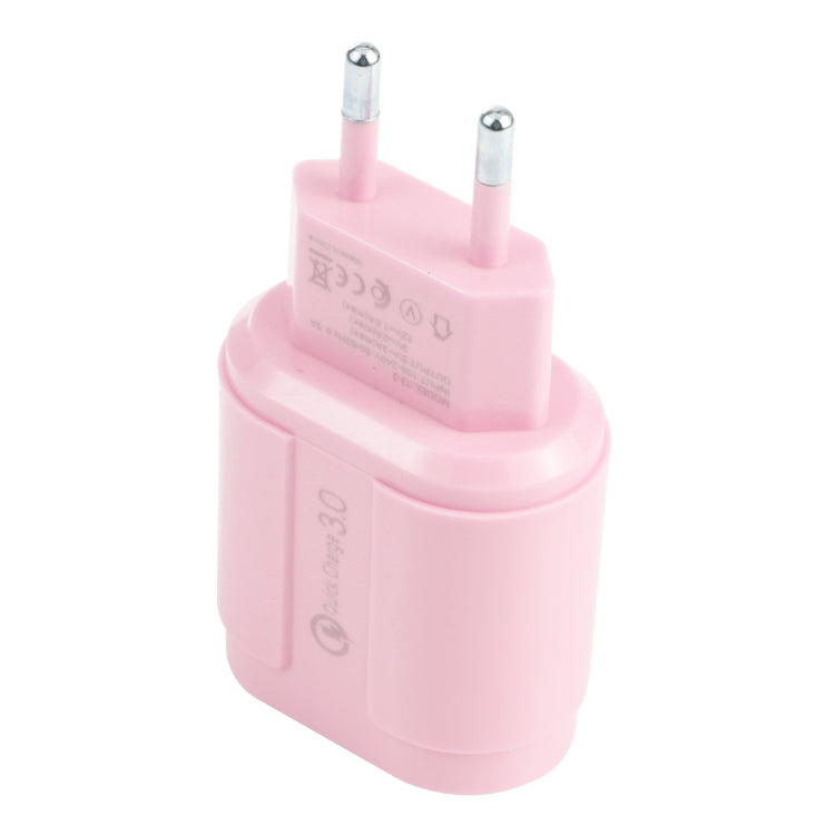 13-222 QC3.0 USB + 2.1A 듀얼 USB 포트 마카롱 여행용 충전기, EU 플러그, US 플러그
