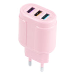 13-222 QC3.0 USB + 2.1A 듀얼 USB 포트 마카롱 여행용 충전기, EU 플러그, US 플러그