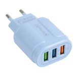 13-222 QC3.0 USB + 2.1A 듀얼 USB 포트 마카롱 여행용 충전기, EU 플러그, US 플러그