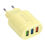 13-222 QC3.0 USB + 2.1A 듀얼 USB 포트 마카롱 여행용 충전기, EU 플러그, US 플러그