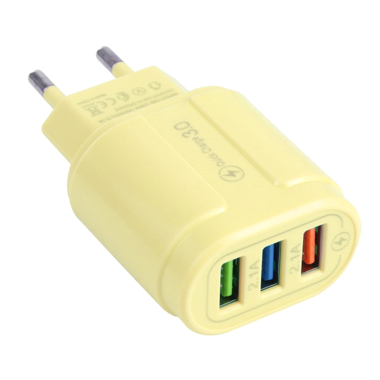 13-222 QC3.0 USB + 2.1A 듀얼 USB 포트 마카롱 여행용 충전기, EU 플러그, US 플러그