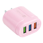 13-222 QC3.0 USB + 2.1A 듀얼 USB 포트 마카롱 여행용 충전기, EU 플러그, US 플러그