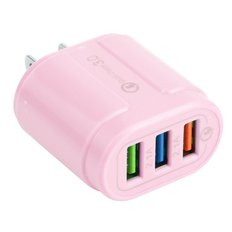 13-222 QC3.0 USB + 2.1A 듀얼 USB 포트 마카롱 여행용 충전기, EU 플러그, US 플러그