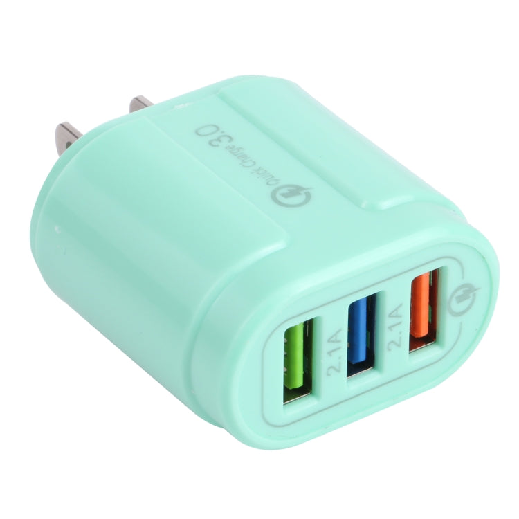 13-222 QC3.0 USB + 2.1A 듀얼 USB 포트 마카롱 여행용 충전기, EU 플러그, US 플러그