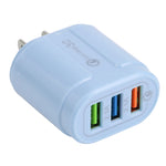 13-222 QC3.0 USB + 2.1A 듀얼 USB 포트 마카롱 여행용 충전기, EU 플러그, US 플러그
