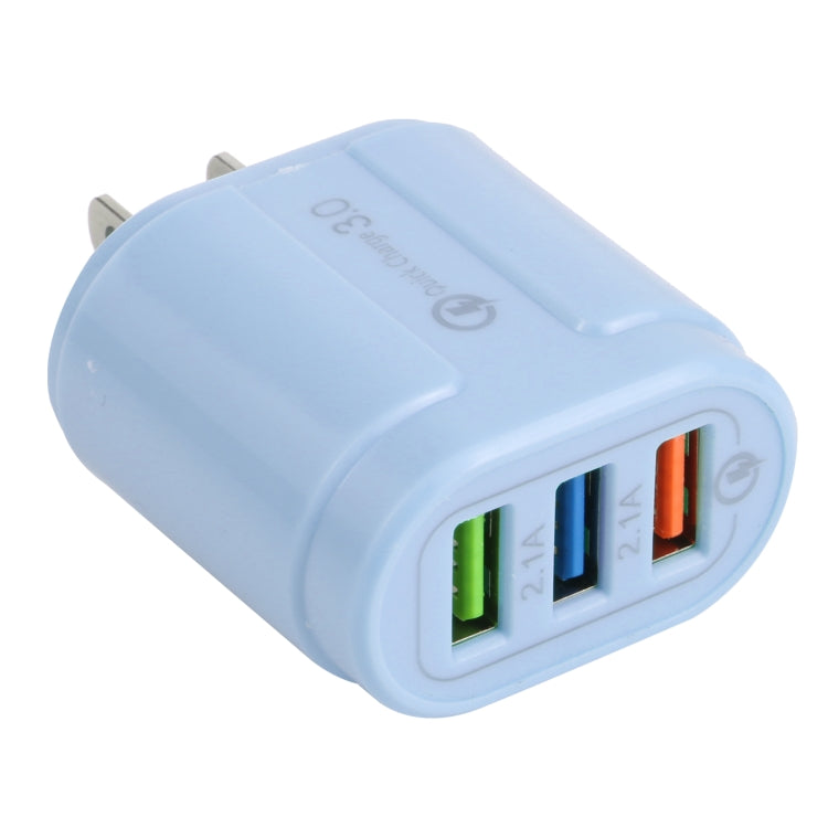 13-222 QC3.0 USB + 2.1A 듀얼 USB 포트 마카롱 여행용 충전기, EU 플러그, US 플러그