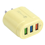 13-222 QC3.0 USB + 2.1A 듀얼 USB 포트 마카롱 여행용 충전기, EU 플러그, US 플러그