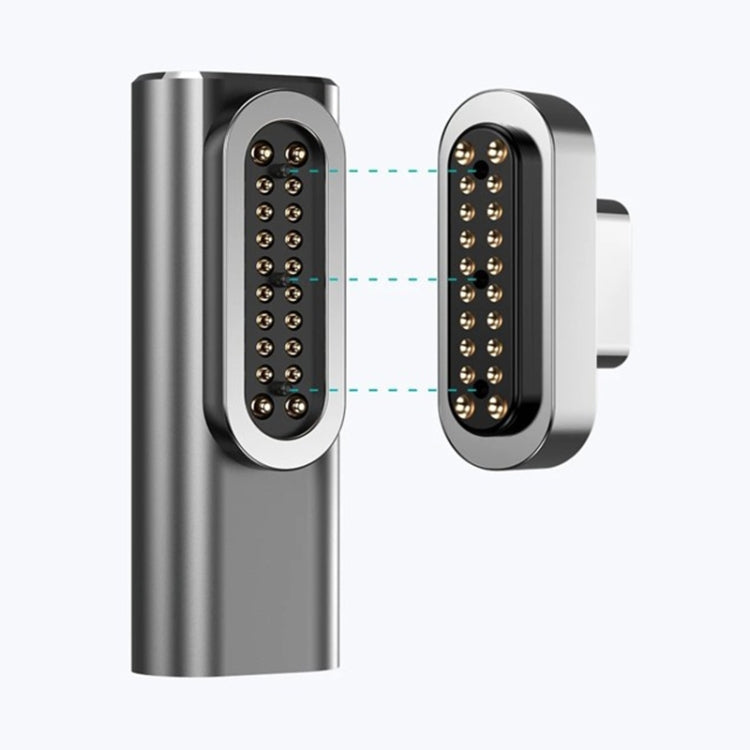 100W USB-C / 타입-C 암-20핀 마그네틱 USB-C / 타입-C 수형 엘보우 어댑터