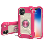 Shockproof Silicone + PC Protective Case with Dual-Ring Holder, For iPhone XS Max, For iPhone 11, For iPhone 11 Pro Max, For iPhone 12 mini