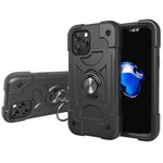 Shockproof Silicone + PC Protective Case with Dual-Ring Holder, For iPhone XS Max, For iPhone 11, For iPhone 11 Pro Max, For iPhone 12 mini