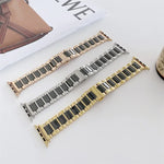 22mm 폭 세 알갱이 세라믹 스틸 교체용 스트랩 시계줄, Apple Watch 시리즈 7 41mm / 6 & SE & 5 & 4 40mm / 3 & 2 & 1 38mm용, 7 45mm / 6 & SE & 5 & 4 44mm / 3 & 2 & 1 42mm용