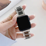 22mm 폭 세 알갱이 세라믹 스틸 교체용 스트랩 시계줄, Apple Watch 시리즈 7 41mm / 6 & SE & 5 & 4 40mm / 3 & 2 & 1 38mm용, 7 45mm / 6 & SE & 5 & 4 44mm / 3 & 2 & 1 42mm용