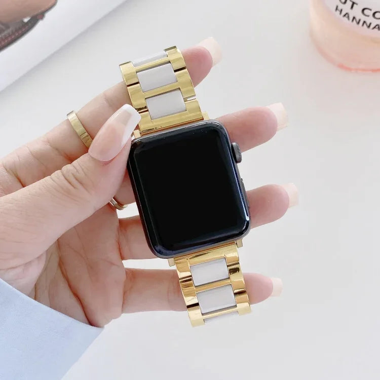 22mm 폭 세 알갱이 세라믹 스틸 교체용 스트랩 시계줄, Apple Watch 시리즈 7 41mm / 6 & SE & 5 & 4 40mm / 3 & 2 & 1 38mm용, 7 45mm / 6 & SE & 5 & 4 44mm / 3 & 2 & 1 42mm용