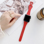 작은 손목용 8자형 역방향 버클 가죽 교체 스트랩 시계줄, Apple Watch 시리즈용, 7 41mm / 6 & SE & 5 & 4 40mm / 3 & 2 & 1 38mm, 7 45mm / 6 & SE & 5 & 4 44mm / 3 & 2 & 1 42mm