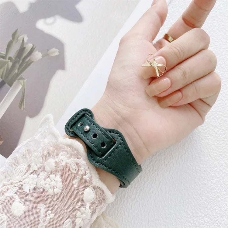 작은 손목용 8자형 역방향 버클 가죽 교체 스트랩 시계줄, Apple Watch 시리즈용, 7 41mm / 6 & SE & 5 & 4 40mm / 3 & 2 & 1 38mm, 7 45mm / 6 & SE & 5 & 4 44mm / 3 & 2 & 1 42mm