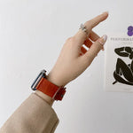8자형 버클 복고풍 가죽 교체 스트랩 시계줄, Apple Watch 시리즈용, 7 41mm / 6 & SE & 5 & 4 40mm / 3 & 2 & 1 38mm, 7 45mm / 6 & SE & 5 & 4 44mm / 3 & 2 & 1 42mm