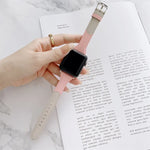 작은 손목용 색상 매칭 가죽 교체 스트랩 시계줄, Apple Watch 시리즈용, 7 41mm / 6 & SE & 5 & 4 40mm / 3 & 2 & 1 38mm, 7 45mm / 6 & SE & 5 & 4 44mm / 3 & 2 & 1 42mm