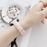 작은 손목용 색상 매칭 가죽 교체 스트랩 시계줄, Apple Watch 시리즈용, 7 41mm / 6 & SE & 5 & 4 40mm / 3 & 2 & 1 38mm, 7 45mm / 6 & SE & 5 & 4 44mm / 3 & 2 & 1 42mm