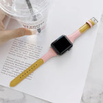 작은 손목용 색상 매칭 가죽 교체 스트랩 시계줄, Apple Watch 시리즈용, 7 41mm / 6 & SE & 5 & 4 40mm / 3 & 2 & 1 38mm, 7 45mm / 6 & SE & 5 & 4 44mm / 3 & 2 & 1 42mm