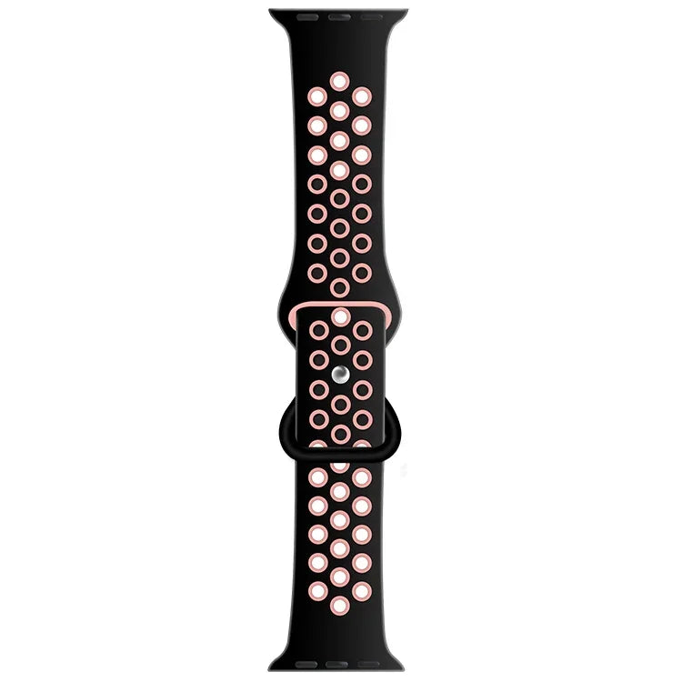 버터플라이 버클 투톤 액체 실리콘 교체 시계줄, Apple Watch 시리즈용, 7 41mm / 6 & SE & 5 & 4 40mm / 3 & 2 & 1 38mm, 7 45mm / 6 & SE & 5 & 4 44mm / 3 & 2 & 1 42mm
