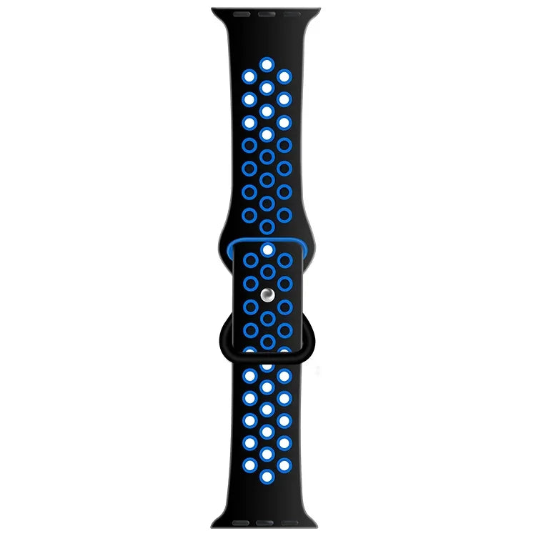 버터플라이 버클 투톤 액체 실리콘 교체 시계줄, Apple Watch 시리즈용, 7 41mm / 6 & SE & 5 & 4 40mm / 3 & 2 & 1 38mm, 7 45mm / 6 & SE & 5 & 4 44mm / 3 & 2 & 1 42mm