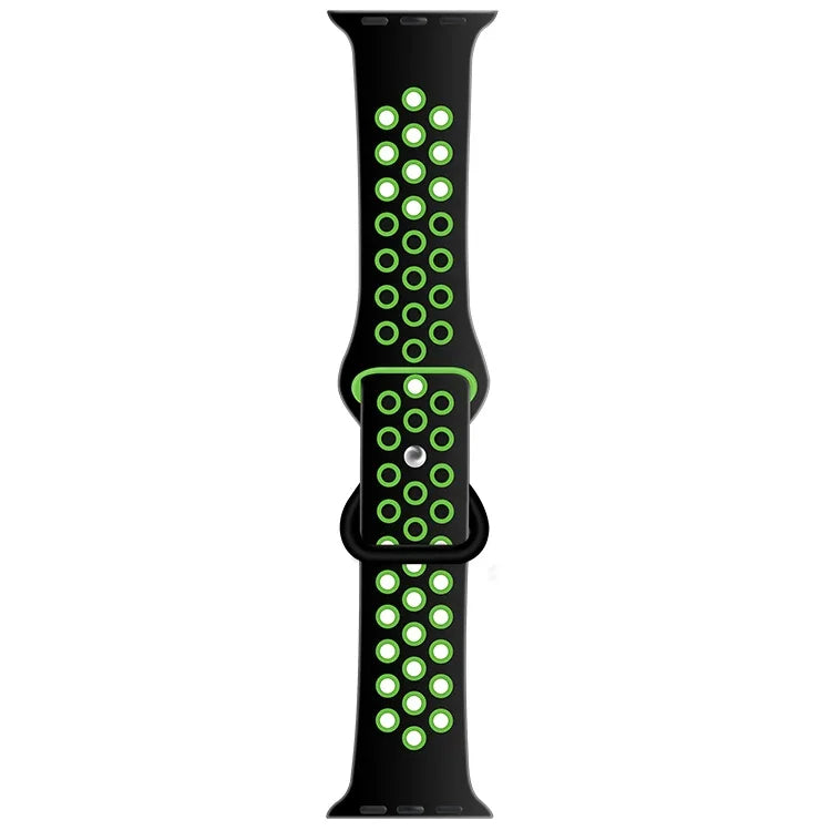 버터플라이 버클 투톤 액체 실리콘 교체 시계줄, Apple Watch 시리즈용, 7 41mm / 6 & SE & 5 & 4 40mm / 3 & 2 & 1 38mm, 7 45mm / 6 & SE & 5 & 4 44mm / 3 & 2 & 1 42mm