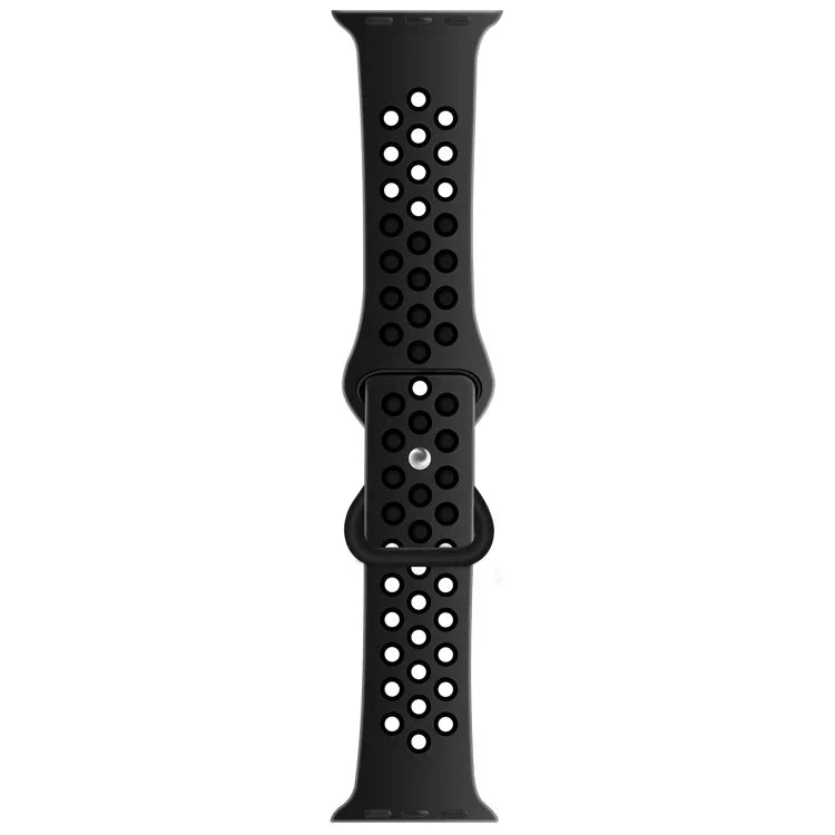 버터플라이 버클 투톤 액체 실리콘 교체 시계줄, Apple Watch 시리즈용, 7 41mm / 6 & SE & 5 & 4 40mm / 3 & 2 & 1 38mm, 7 45mm / 6 & SE & 5 & 4 44mm / 3 & 2 & 1 42mm