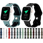 버터플라이 버클 투톤 액체 실리콘 교체 시계줄, Apple Watch 시리즈용, 7 41mm / 6 & SE & 5 & 4 40mm / 3 & 2 & 1 38mm, 7 45mm / 6 & SE & 5 & 4 44mm / 3 & 2 & 1 42mm