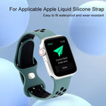 버터플라이 버클 투톤 액체 실리콘 교체 시계줄, Apple Watch 시리즈용, 7 41mm / 6 & SE & 5 & 4 40mm / 3 & 2 & 1 38mm, 7 45mm / 6 & SE & 5 & 4 44mm / 3 & 2 & 1 42mm