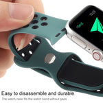 버터플라이 버클 투톤 액체 실리콘 교체 시계줄, Apple Watch 시리즈용, 7 41mm / 6 & SE & 5 & 4 40mm / 3 & 2 & 1 38mm, 7 45mm / 6 & SE & 5 & 4 44mm / 3 & 2 & 1 42mm