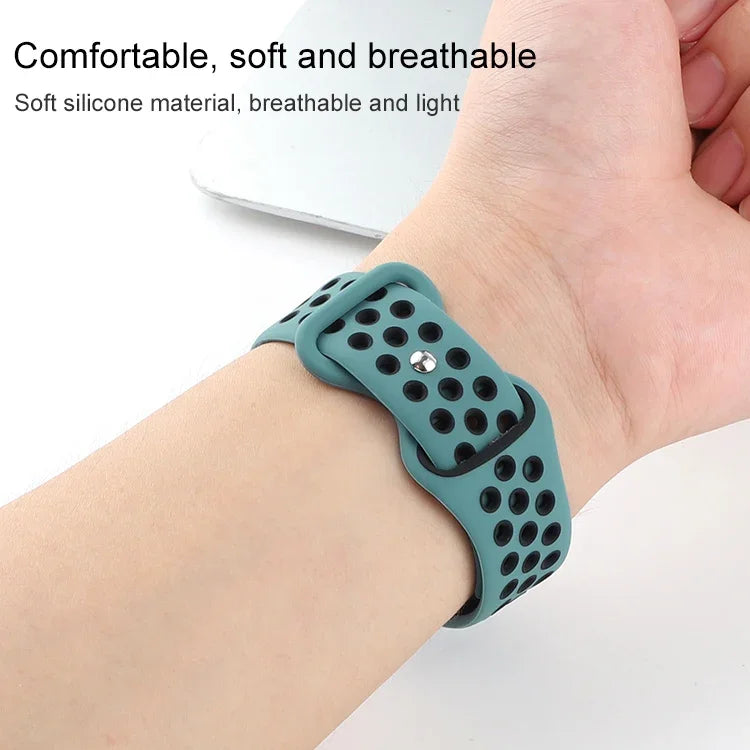 버터플라이 버클 투톤 액체 실리콘 교체 시계줄, Apple Watch 시리즈용, 7 41mm / 6 & SE & 5 & 4 40mm / 3 & 2 & 1 38mm, 7 45mm / 6 & SE & 5 & 4 44mm / 3 & 2 & 1 42mm