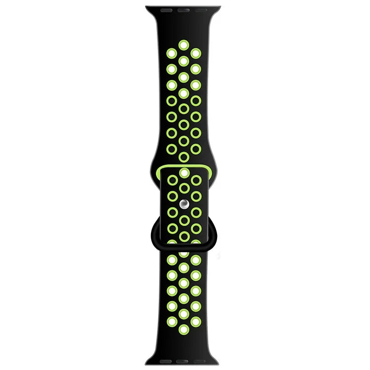 버터플라이 버클 투톤 액체 실리콘 교체 시계줄, Apple Watch 시리즈용, 7 41mm / 6 & SE & 5 & 4 40mm / 3 & 2 & 1 38mm, 7 45mm / 6 & SE & 5 & 4 44mm / 3 & 2 & 1 42mm