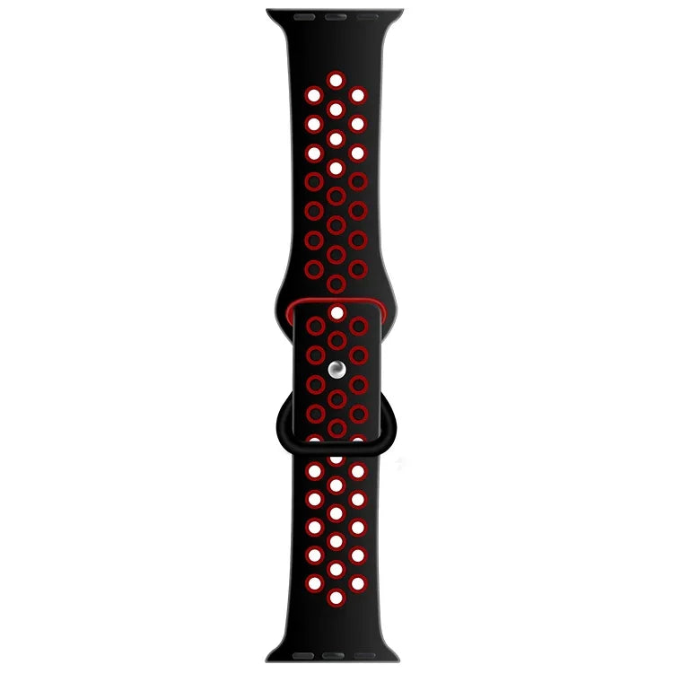 버터플라이 버클 투톤 액체 실리콘 교체 시계줄, Apple Watch 시리즈용, 7 41mm / 6 & SE & 5 & 4 40mm / 3 & 2 & 1 38mm, 7 45mm / 6 & SE & 5 & 4 44mm / 3 & 2 & 1 42mm