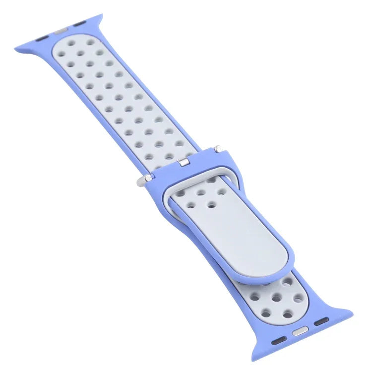 금속 버클 실리콘 교체 시계줄, Apple Watch 시리즈용, 7 41mm / 6 & SE & 5 & 4 40mm / 3 & 2 & 1 38mm, 7 45mm / 6 & SE & 5 & 4 44mm / 3 & 2 & 1 42mm